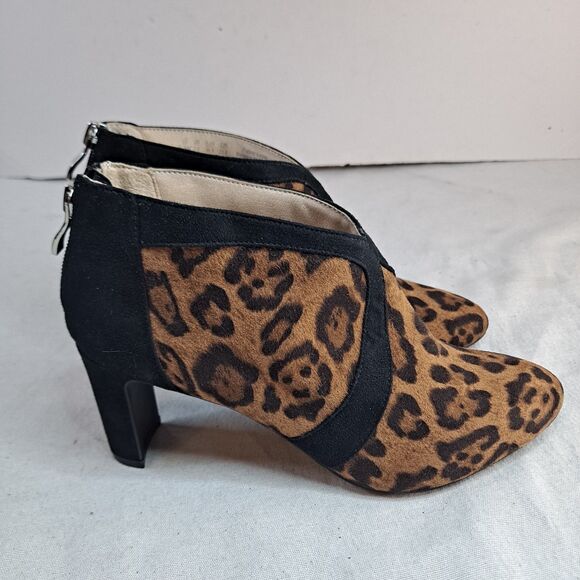 LifeStride Glamour Ankle Boots Womens Size 6.5M Leopard Print Fabric Brown Black - Picture 4 of 11